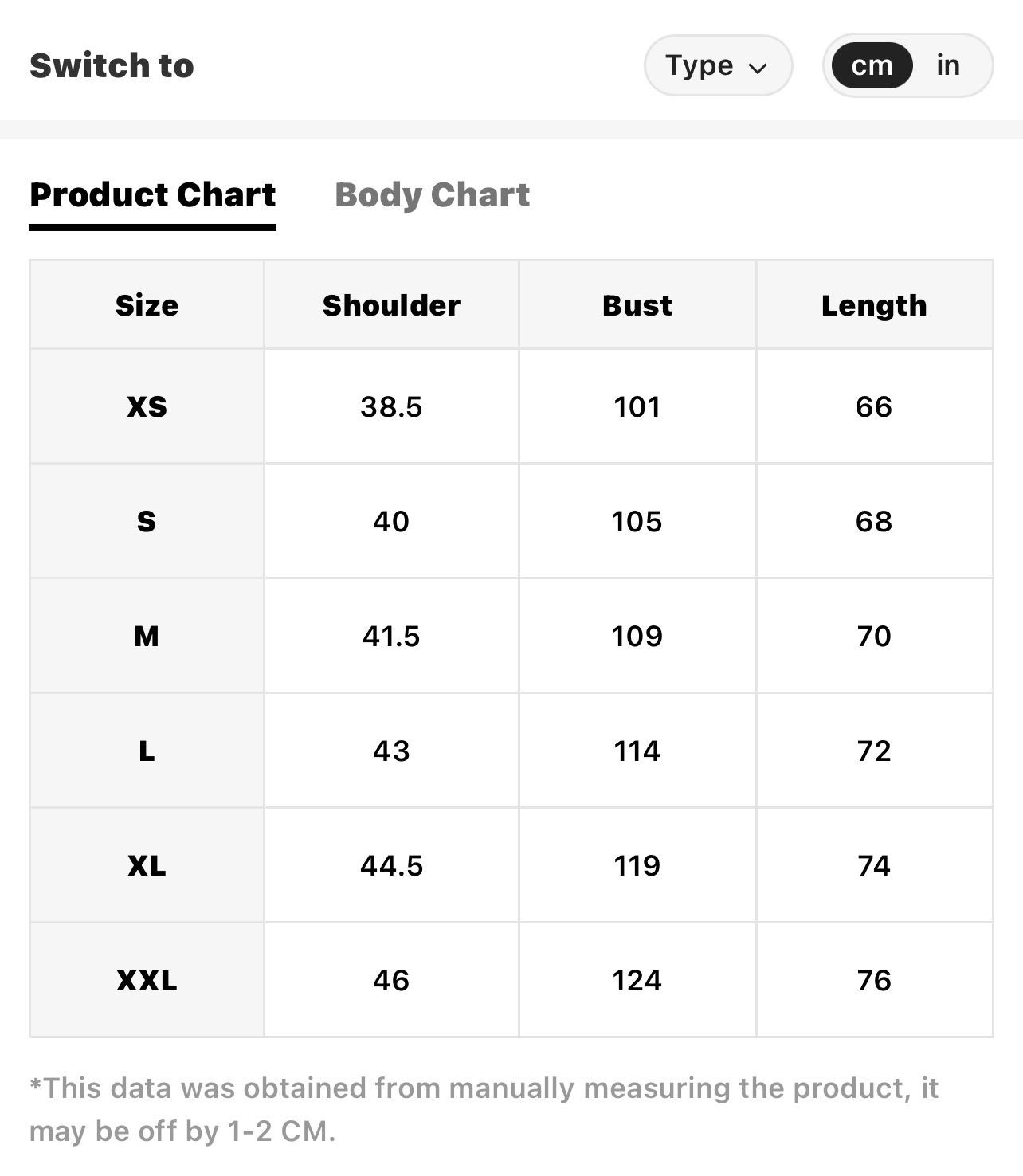 Size Chart